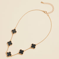 Shell Inlay Charm Pendant on Gold Chain