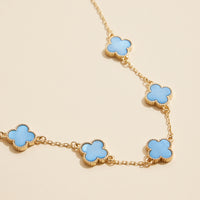 Shell Inlay Charm Pendant on Gold Chain