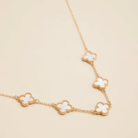 Multi Clover Charm Necklace with Gold Chain