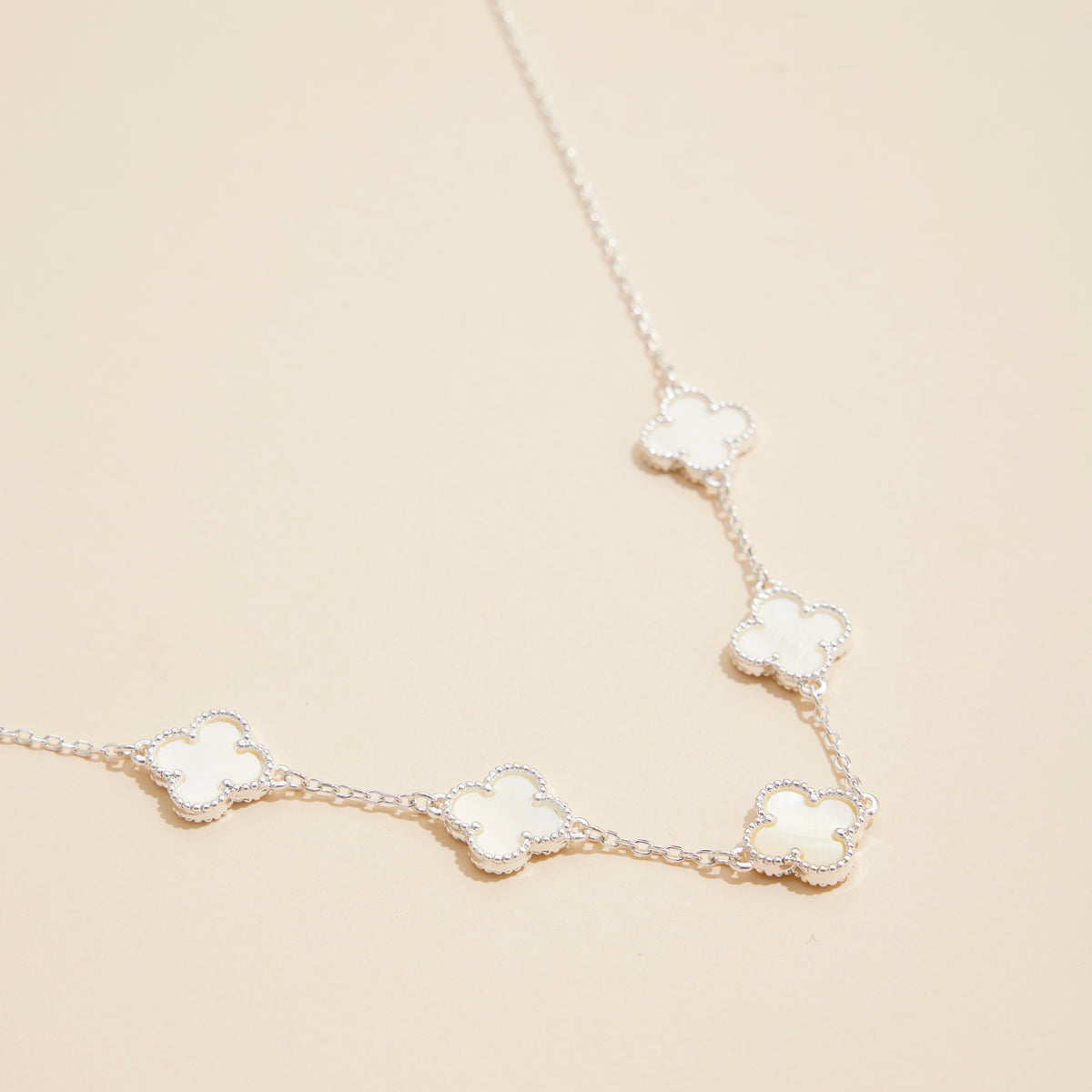 Shell Inlay Charm Pendant on Gold Chain