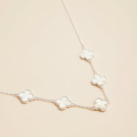 Shell Inlay Charm Pendant on Gold Chain