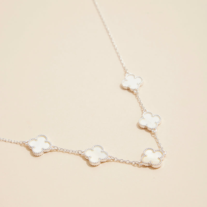 Shell Inlay Charm Pendant on Gold Chain