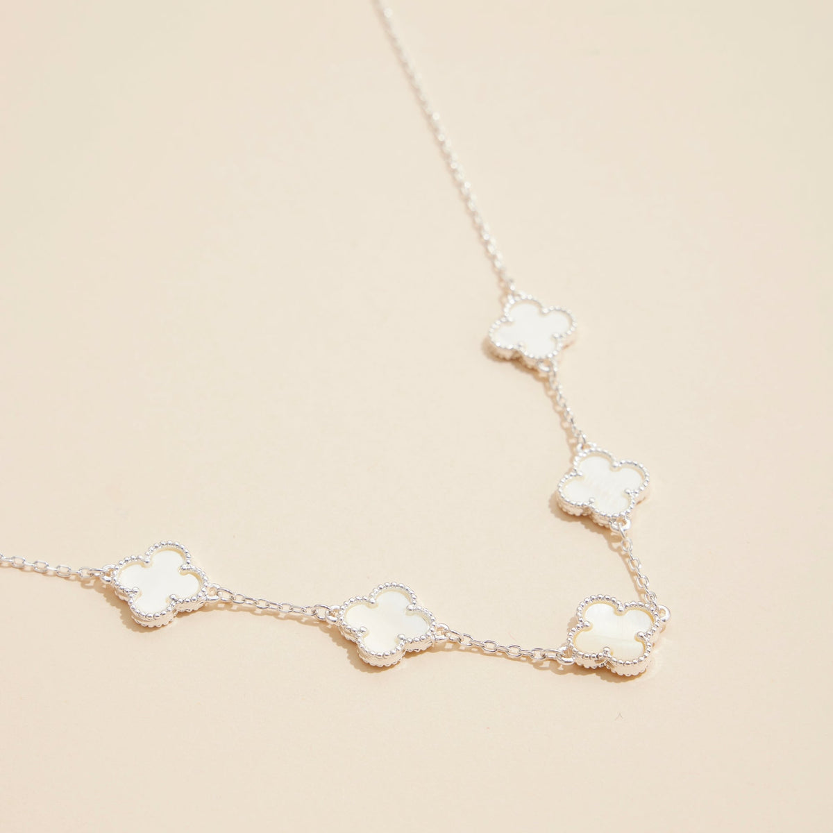 Multi Clover Charm Necklace with Gold Chain