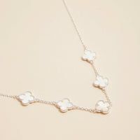 Multi Clover Charm Necklace with Gold Chain