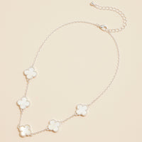 Shell Inlay Charm Pendant on Gold Chain