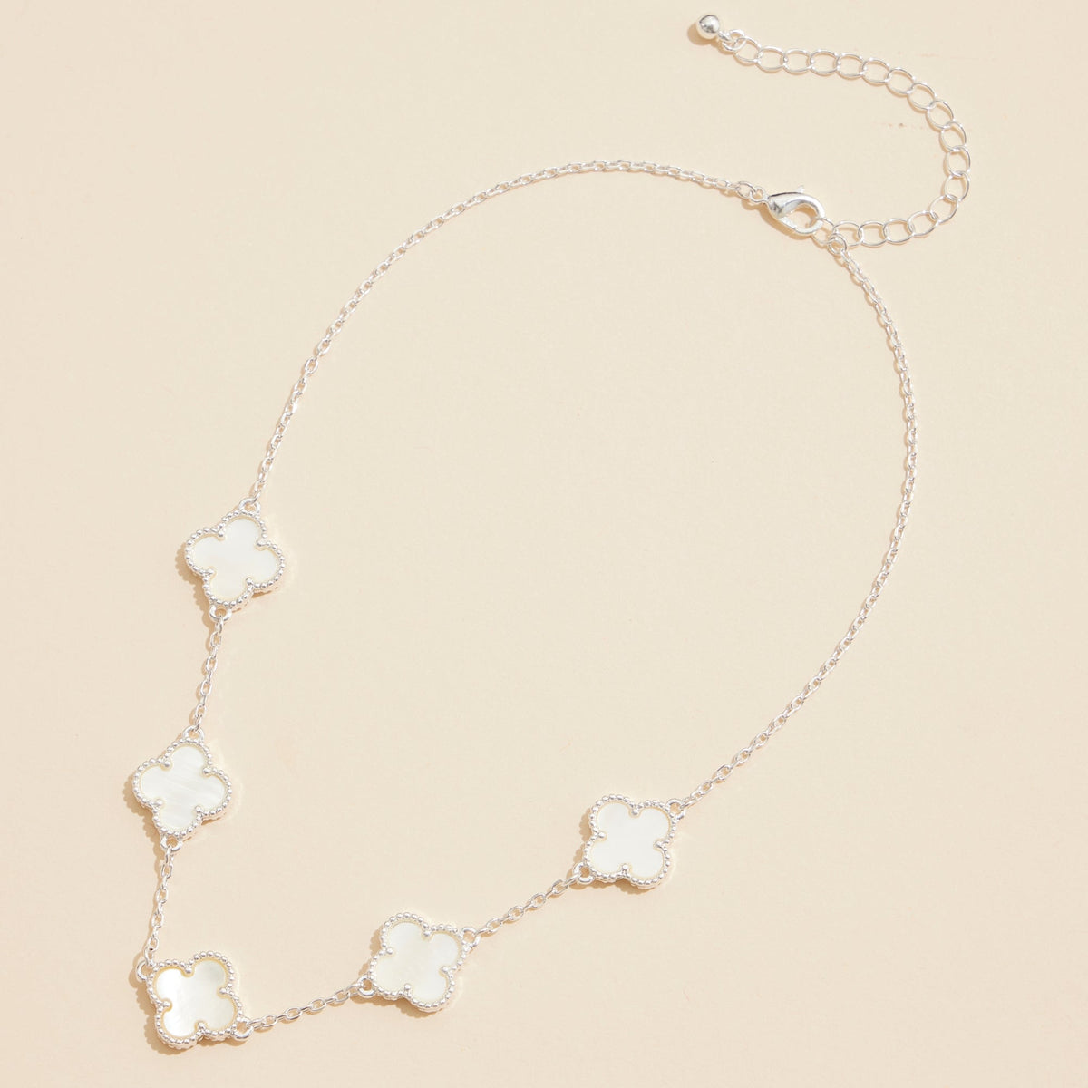 Multi Clover Charm Necklace with Gold Chain