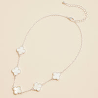 Multi Clover Charm Necklace with Gold Chain