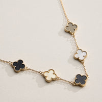 Shell Inlay Charm Pendant on Gold Chain