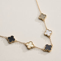 Multi Clover Charm Necklace with Gold Chain