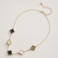 Shell Inlay Charm Pendant on Gold Chain