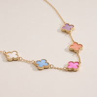Shell Inlay Charm Pendant on Gold Chain