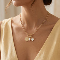 Butterfly Gold Charm Paperclip Chain Necklace