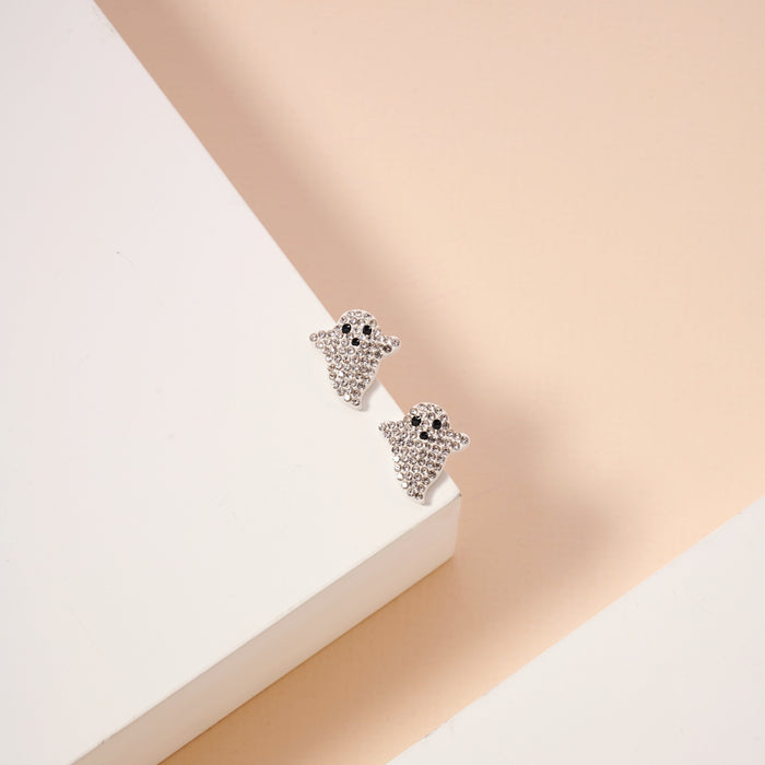 Halloween Ghost Rhinestones Stud Earrings