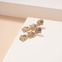 Halloween Linked Ghosts Rhinestones Dangling Earrings