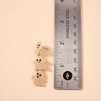 Halloween Linked Ghosts Rhinestones Dangling Earrings