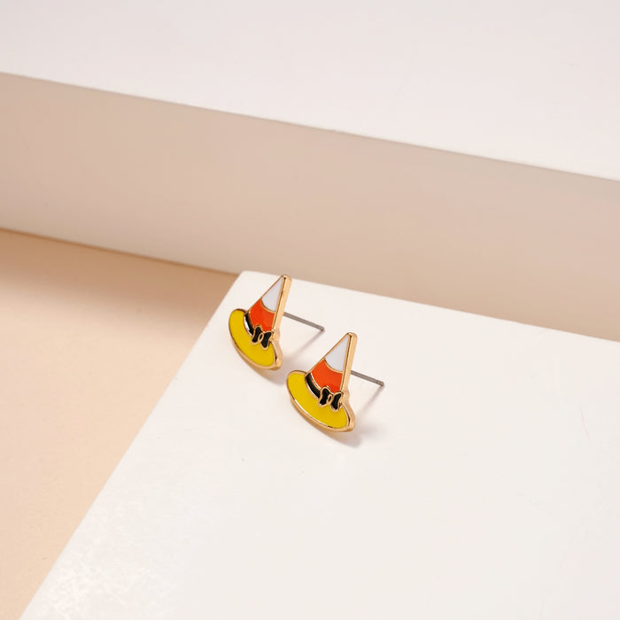 Halloween Hat Enamel Stud Earrings