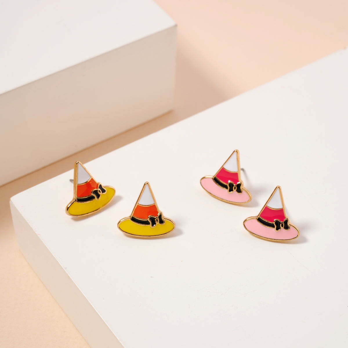 Halloween Hat Enamel Stud Earrings