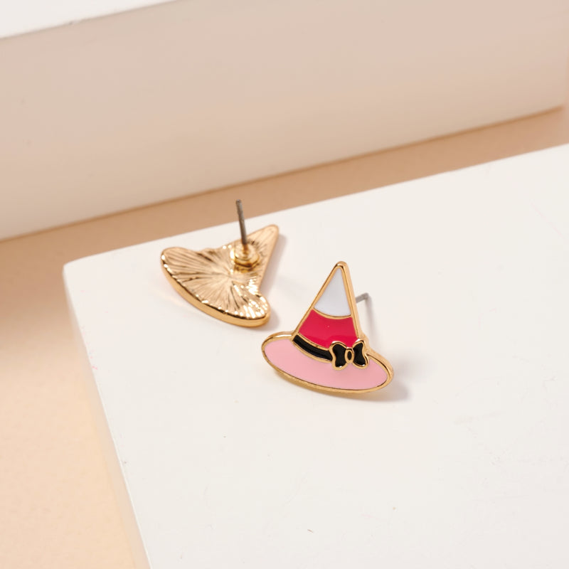 Halloween Hat Enamel Stud Earrings