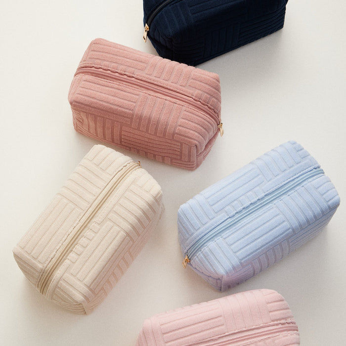 Luxe Terry fabric Travel Pouch -Medium