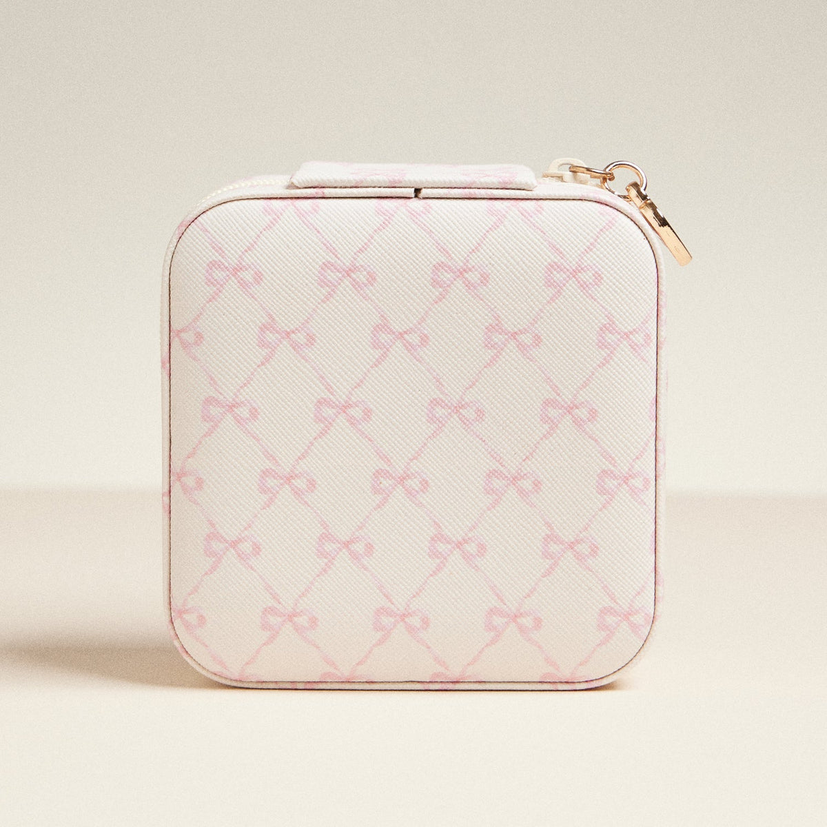 Bow Monogram Print Jewelry Box -Travel Size
