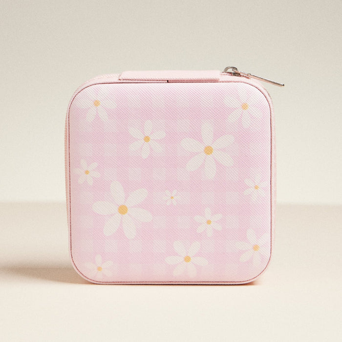 Daisy Flower Pattern Jewelry Box -Travel Size