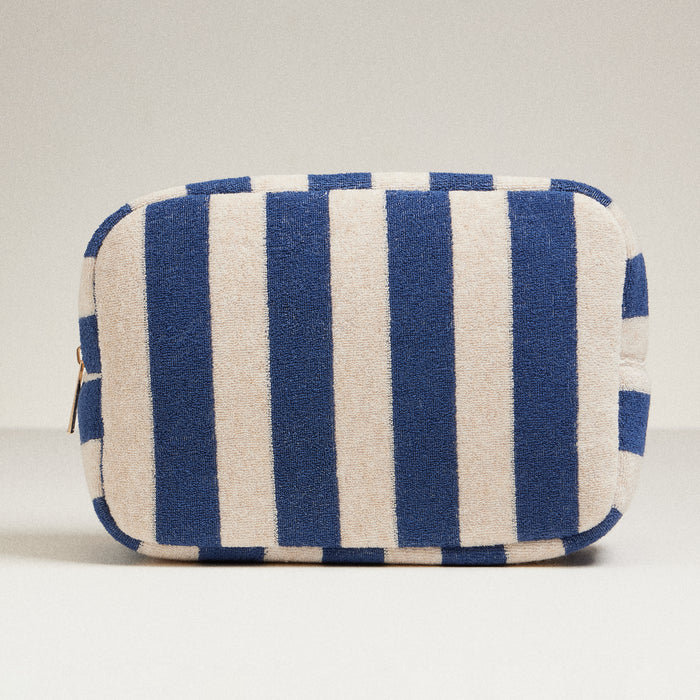 Striped Terry Fabric Travel Pouch