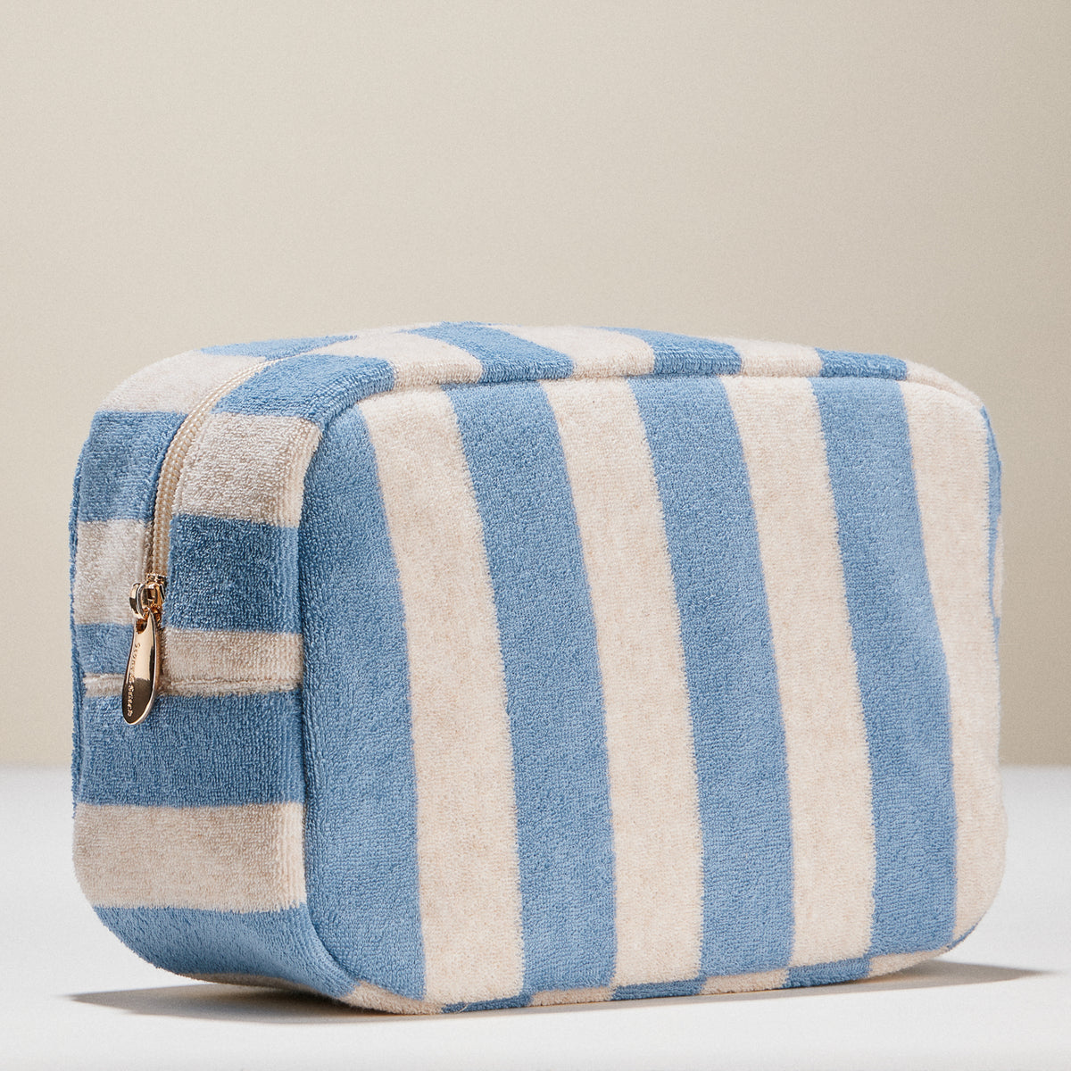 Striped Terry Fabric Travel Pouch