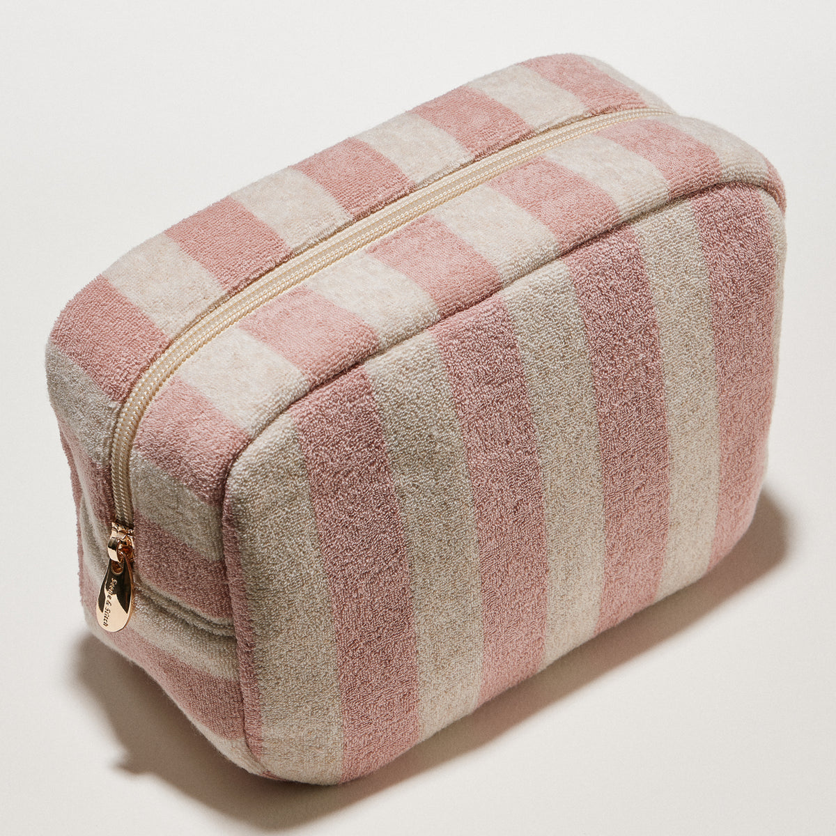 Striped Terry Fabric Travel Pouch