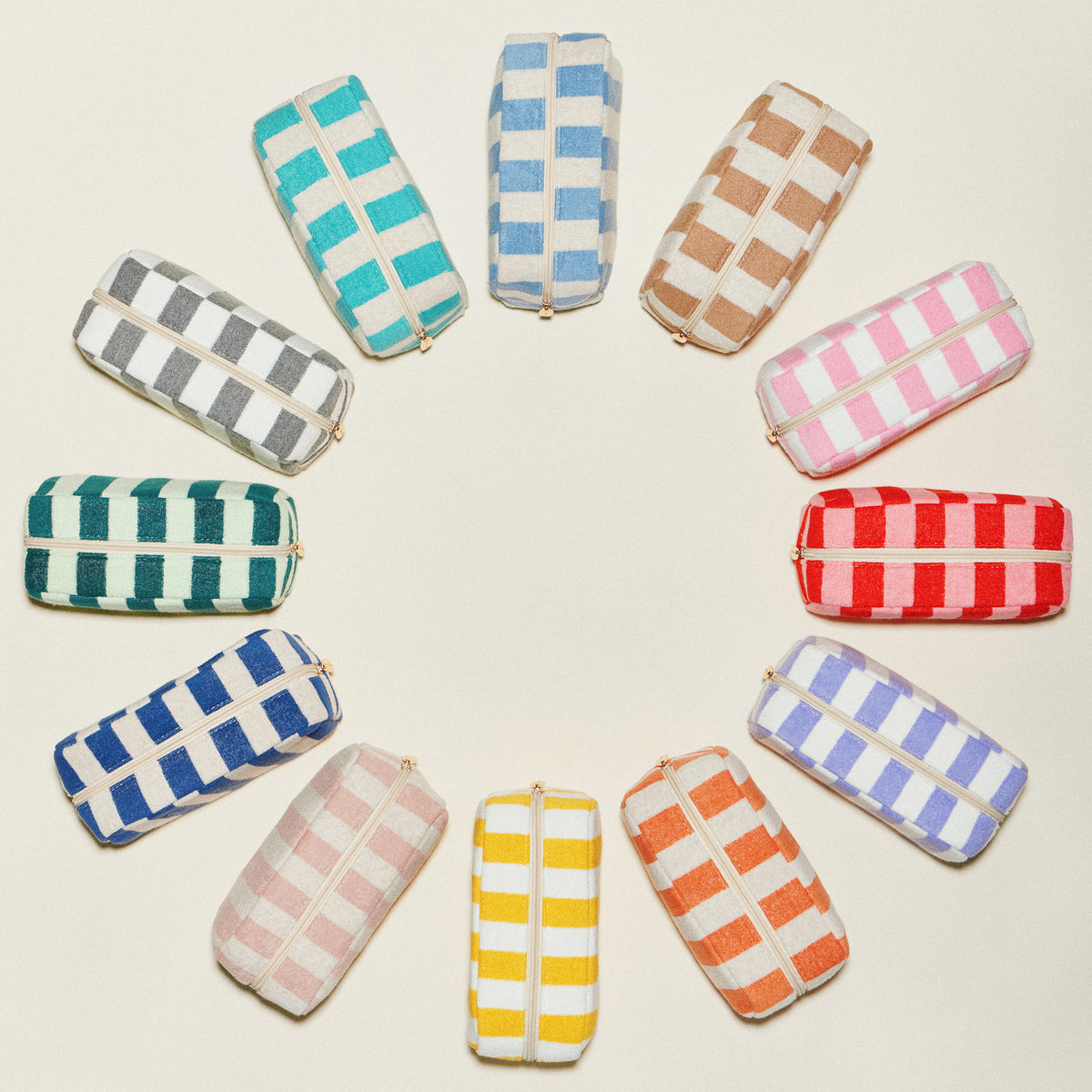Striped Terry Fabric Travel Pouch