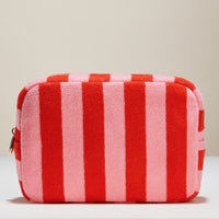 Striped Terry Fabric Travel Pouch
