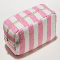 Striped Terry Fabric Travel Pouch