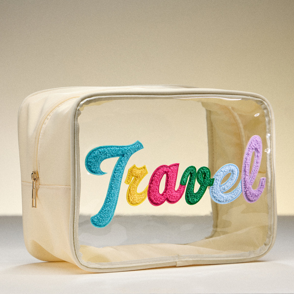 Clear PVC Beach and Pool Bag with Fabric Letters