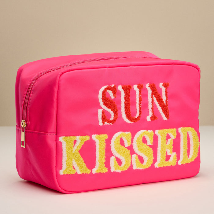 Nylon Beach Pouch with Fabric Letters