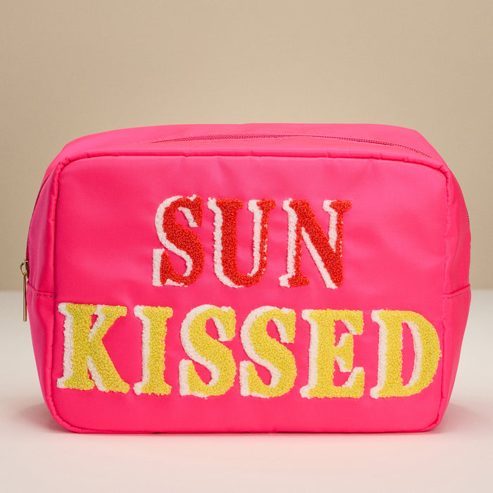 Nylon Beach Pouch with Fabric Letters