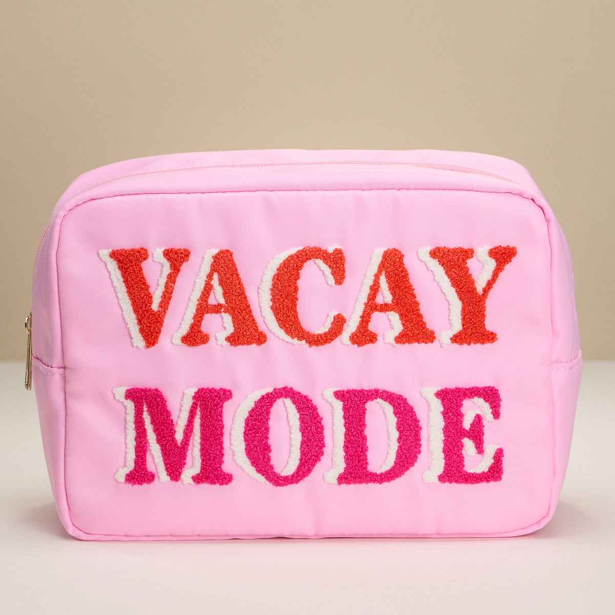 Nylon Beach Pouch with Fabric Letters