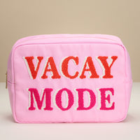 Nylon Beach Pouch with Fabric Letters