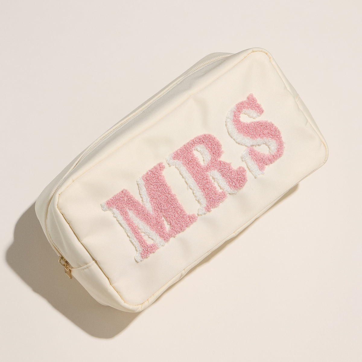 Travel Makeup Bag with Chenille Letter Patch