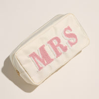 Travel Makeup Bag with Chenille Letter Patch
