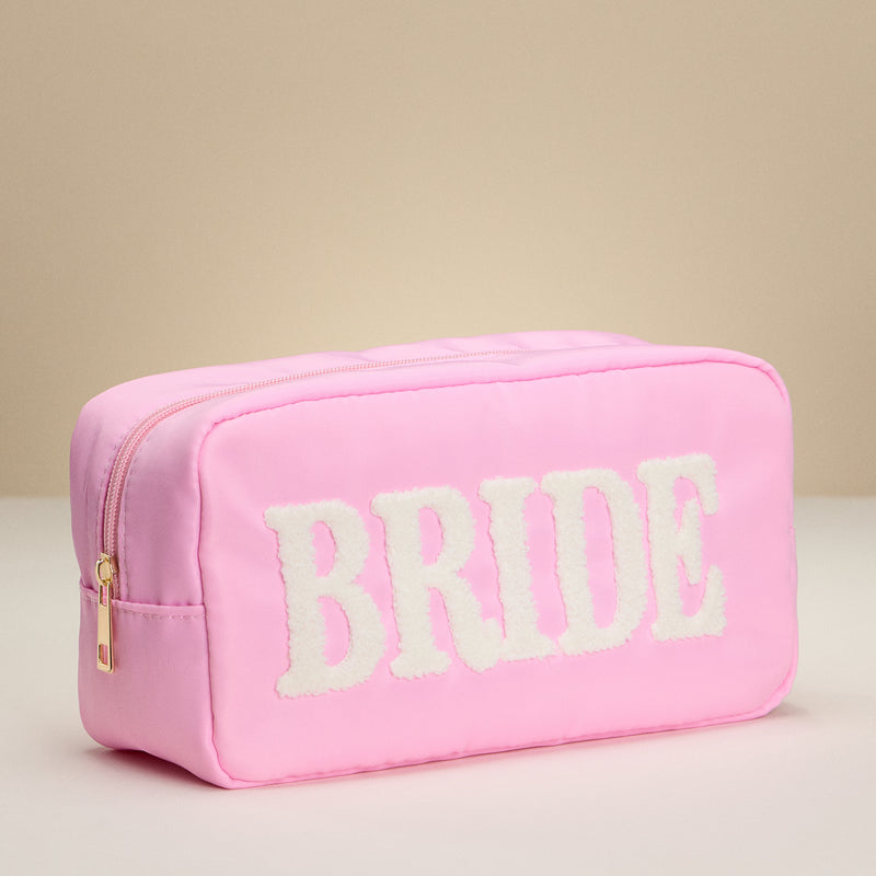 Travel Makeup Bag with Chenille Letter Patch