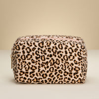 Leopard Print Rectangular Makeup Bag – Cosmetic & Travel Pouch