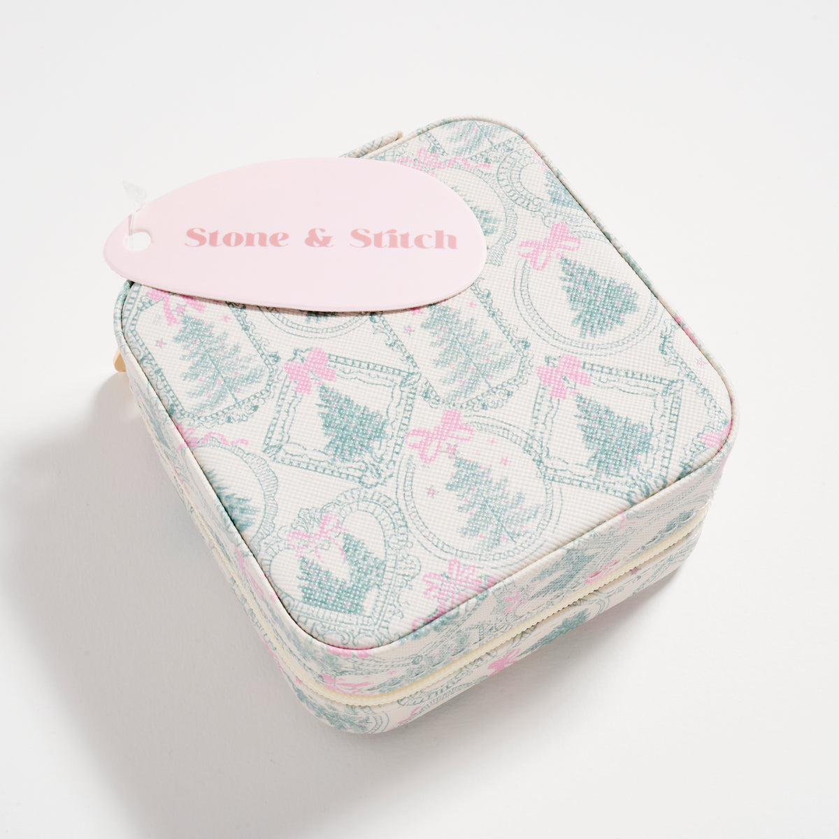 Christmas Tree Travel Jewelry Box with Mirror– Compact Organizer