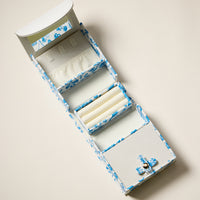 Blue & White Regency-Inspired Jewelry Organizer – English Toile Travel Jewelry Case with Handle