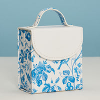 Blue & White Regency-Inspired Jewelry Organizer – English Toile Travel Jewelry Case with Handle