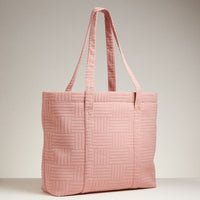 Luxe Terry Irregular Grid Pattern Tote Bag - Beach Bag