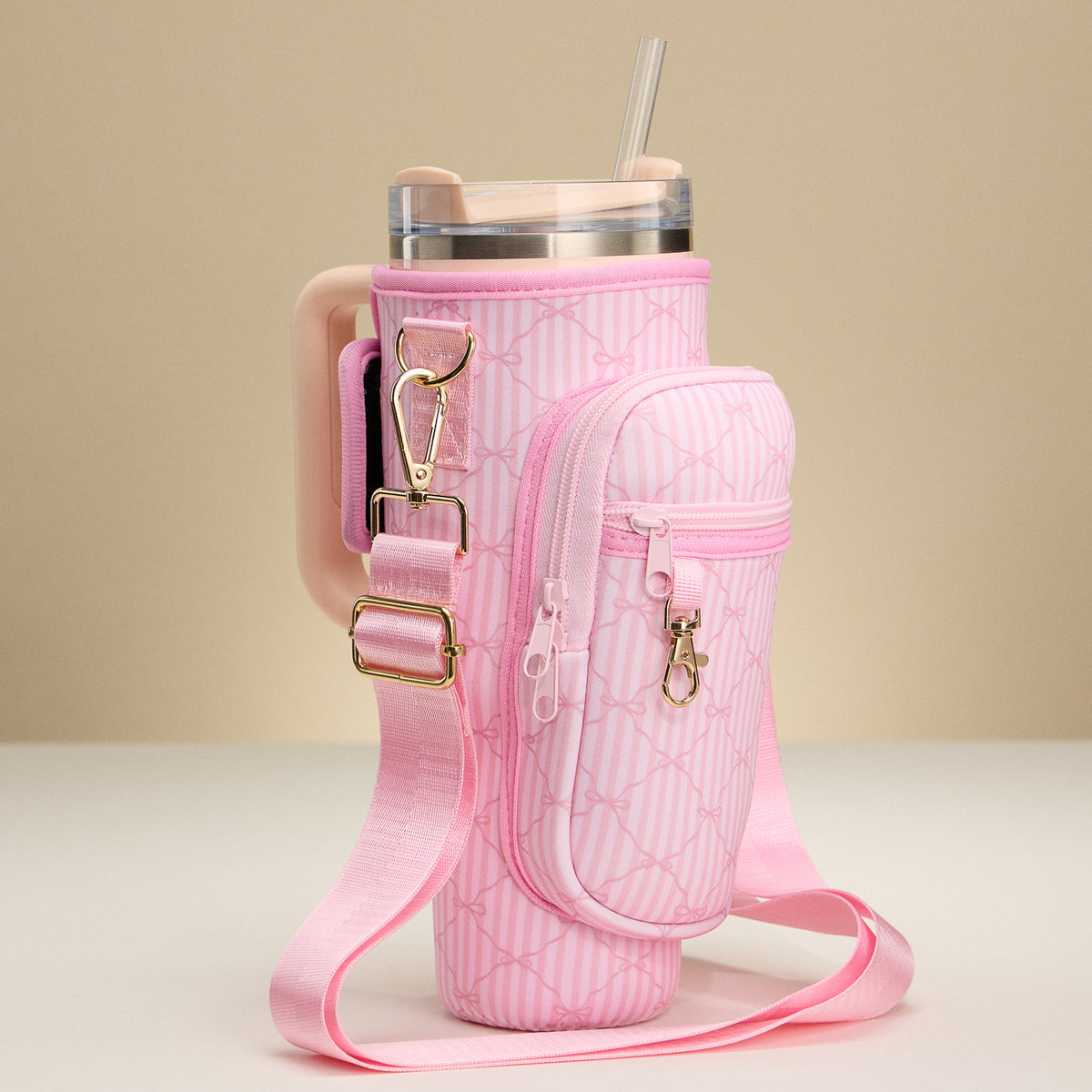 Pink Neoprene Tumbler Carrier
