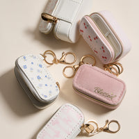 Jewelry Box Bag Charm Collection With Soft Vegan Leather and Zipper | Keychain