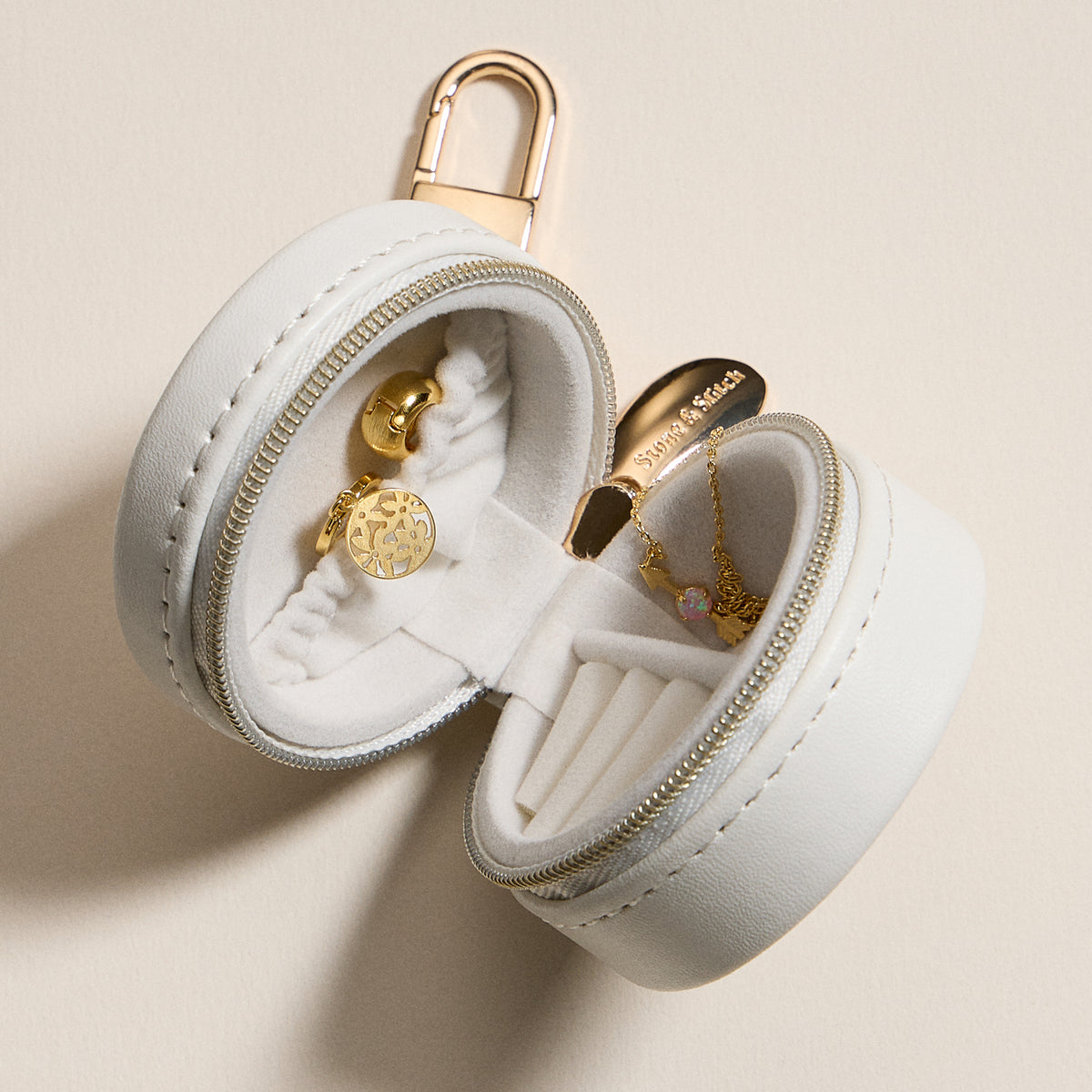Jewelry Box Bag Charm Collection With Soft Vegan Leather and Zipper | Keychain