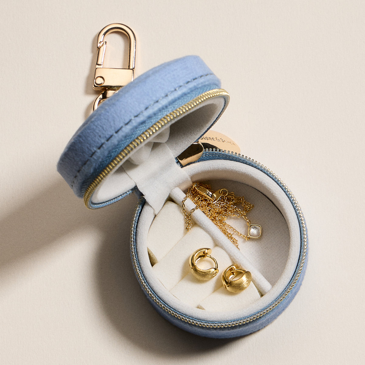 Jewelry Box Bag Charm Collection With Soft Vegan Leather and Zipper | Keychain