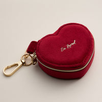 Heart-Shaped Jewelry Travel Case with Keychain – Pink Velvet "Be Kind" Design