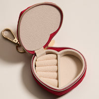 Heart-Shaped Jewelry Travel Case with Keychain – Pink Velvet "Be Kind" Design